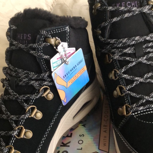 Skechers Street Black boots womens 10 new - Picture 8 of 9